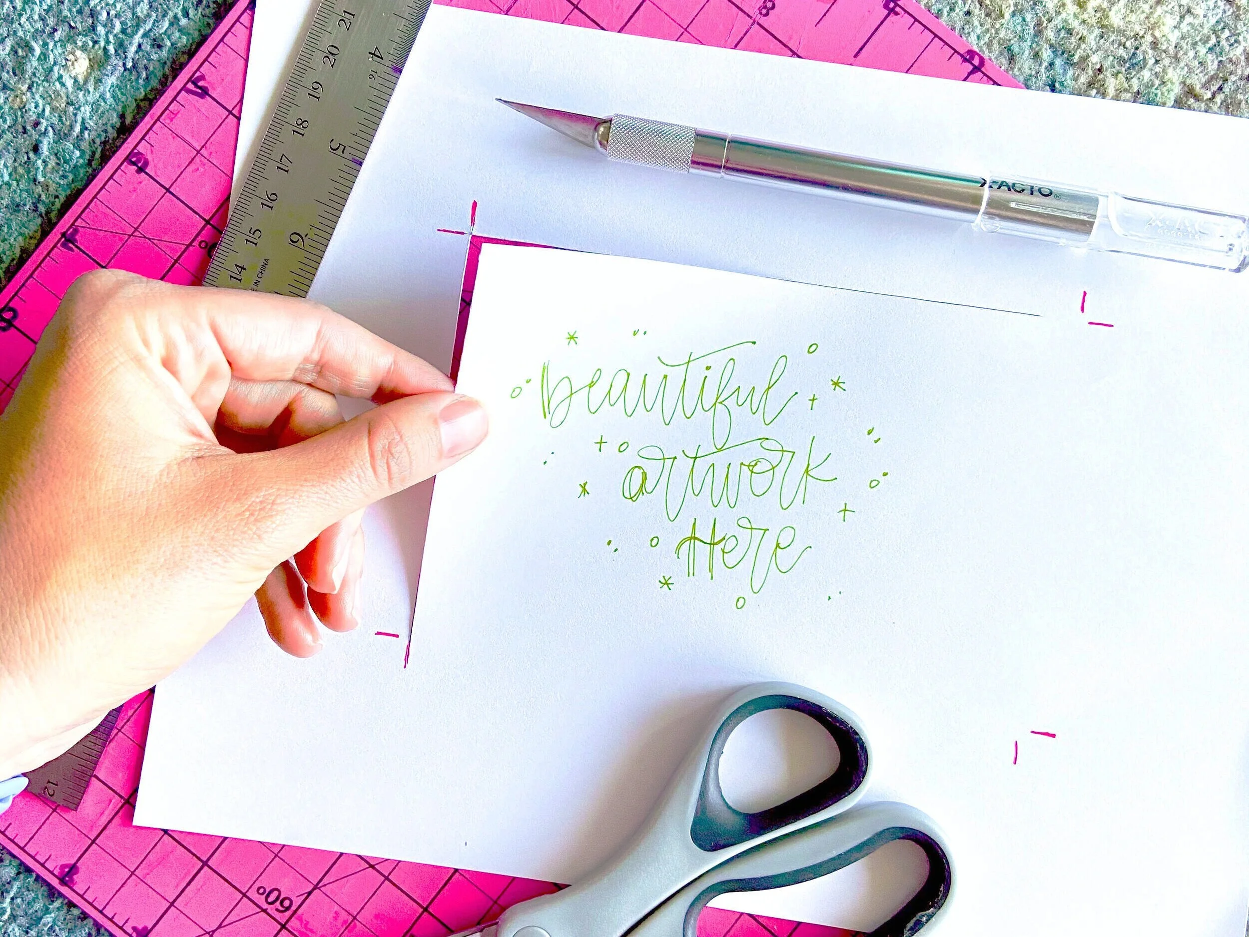 This is just an example of what it would look like when you don't cut all the way across the paper. The finished piece would be completely cut out, leaving a window in the left over paper.