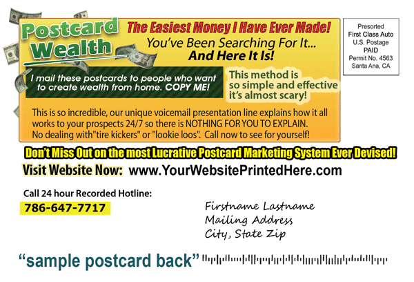 Postcard Sample - back