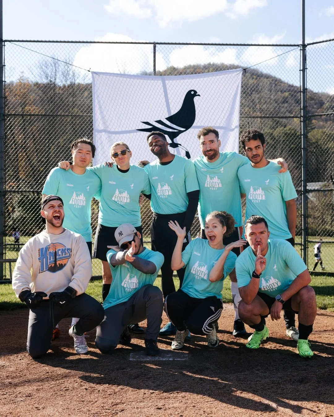These teammates didn't know each other before this weekend, but can you even tell? ⛰️ ⚽️

Footy Fest is a place where new teammates become best friends 🫂 That's the magic of the Catskills 💙