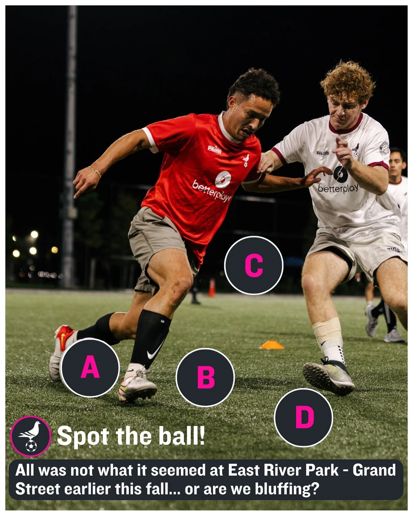 Rollover for Fall Players to join Winter starts tonight... but can you spot where this ball is rolling at ERP...? ⚽️

🚨 Answer in our stories tomorrow am!