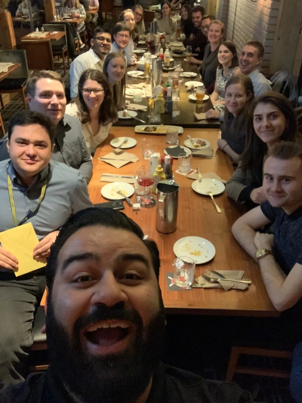 Dinner for group and alumni during SETAC. Thanks to Robbie D for this classic group selfie!