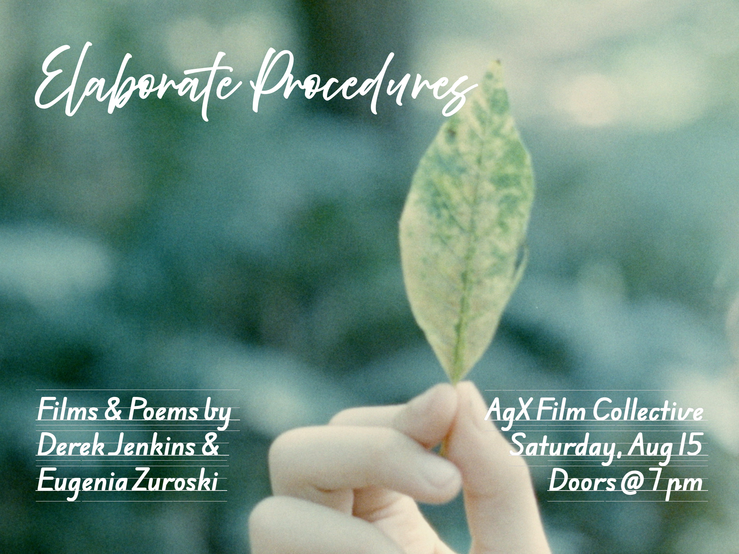 Elaborate Procedures: Films &amp; Poems by Derek Jenkins and Eugenia Zurosk