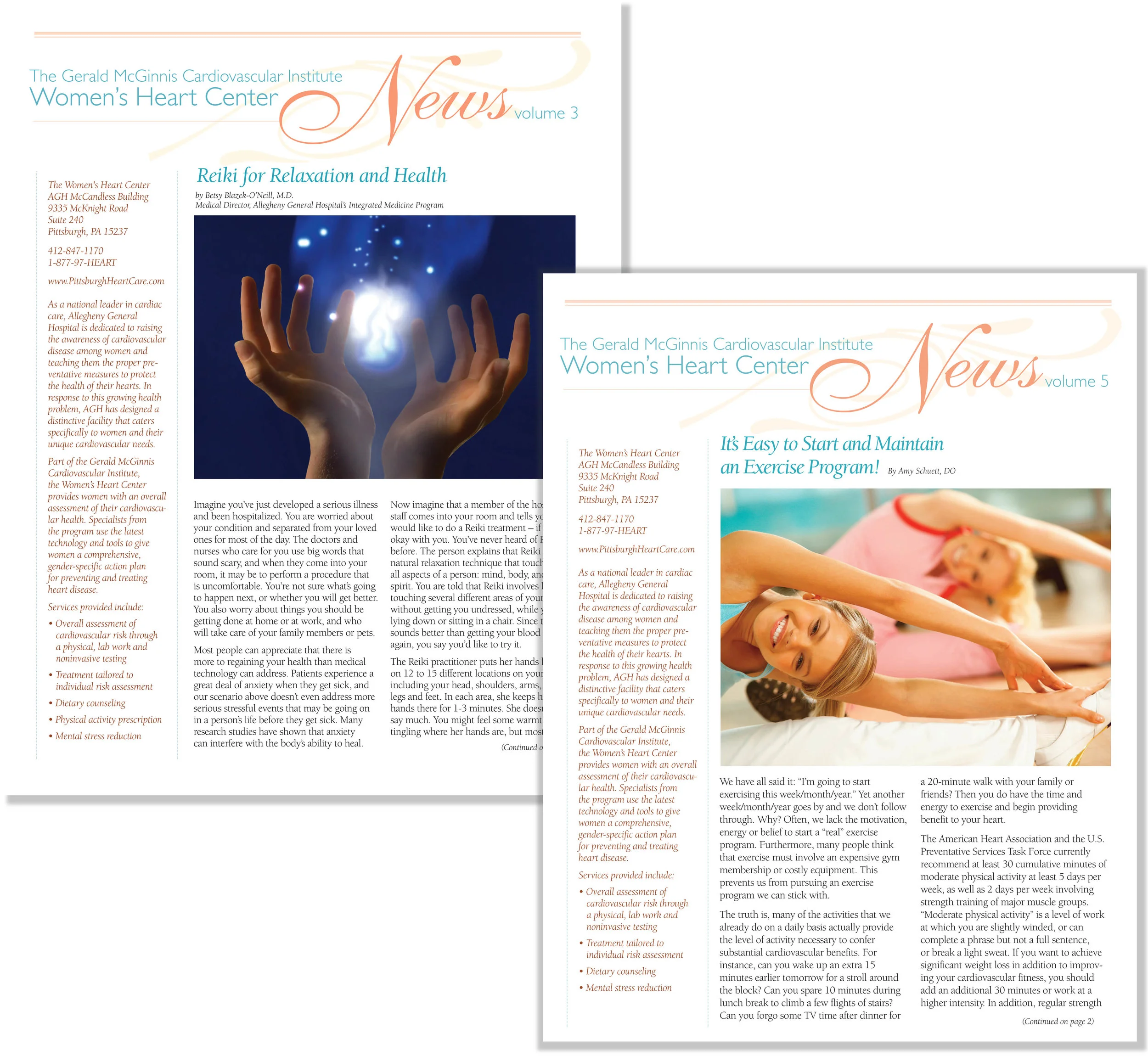  Newsletters promoting heart health for women. 