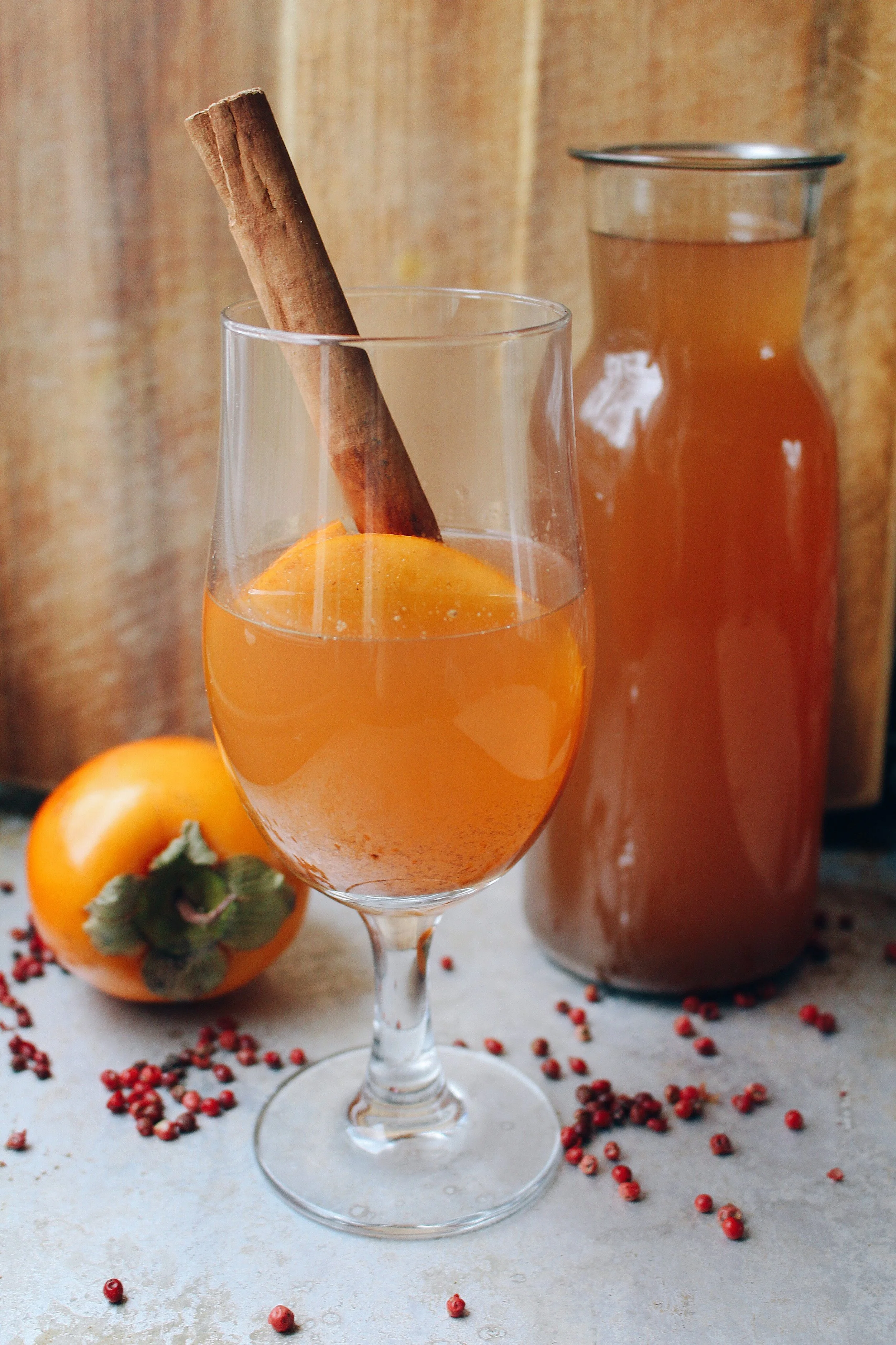  Mulled cider with persimmon and spices
