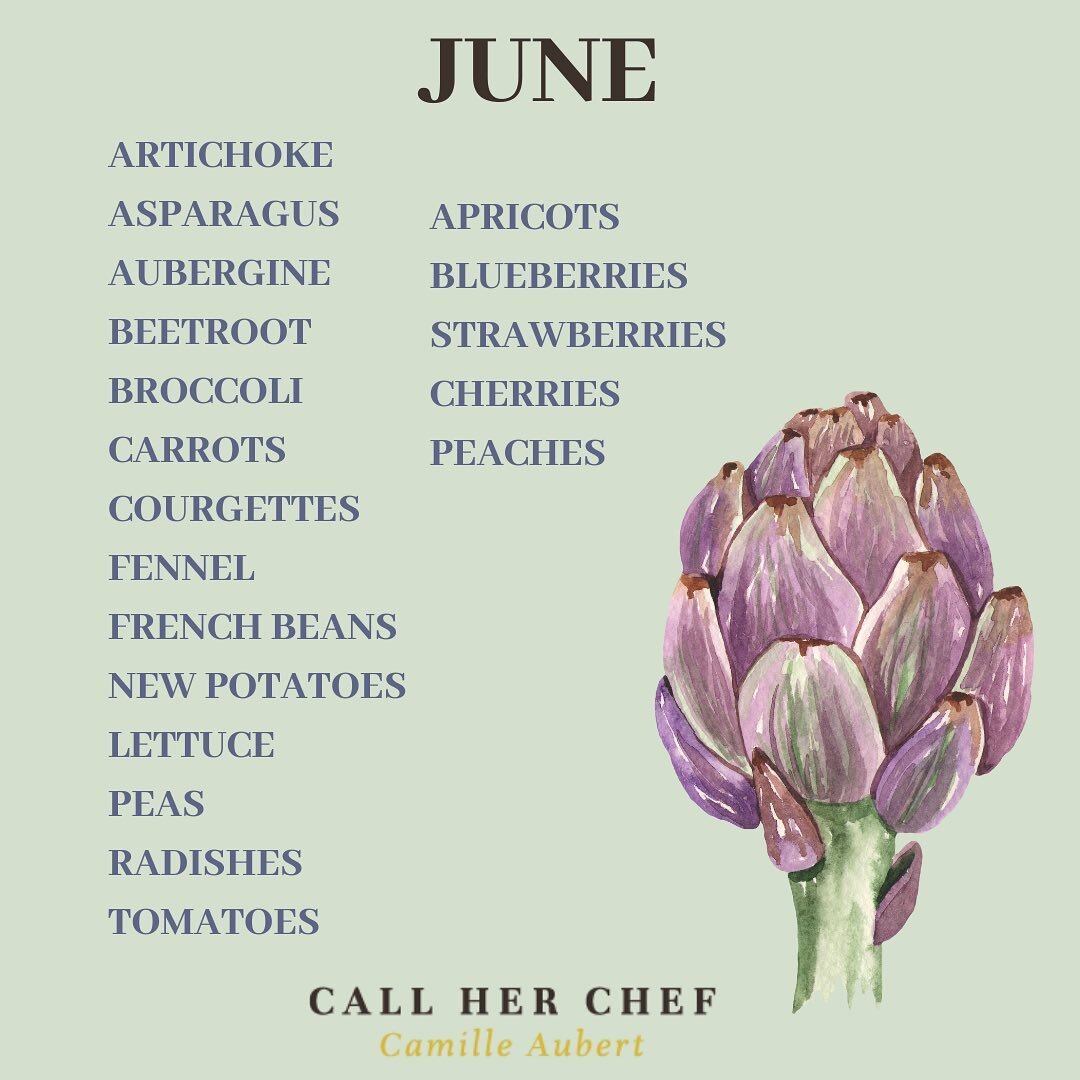 Hello June! You are looking incredibly delicious! 🍓🍅🥬🥦🫐🍒🍆

Follow along for monthly seasonal recipes! Artichoke, peaches and strawberries are next on my list. Which one are you excited for? 

#seasonalcalendar #foodcalendar #eattheseasons #sea