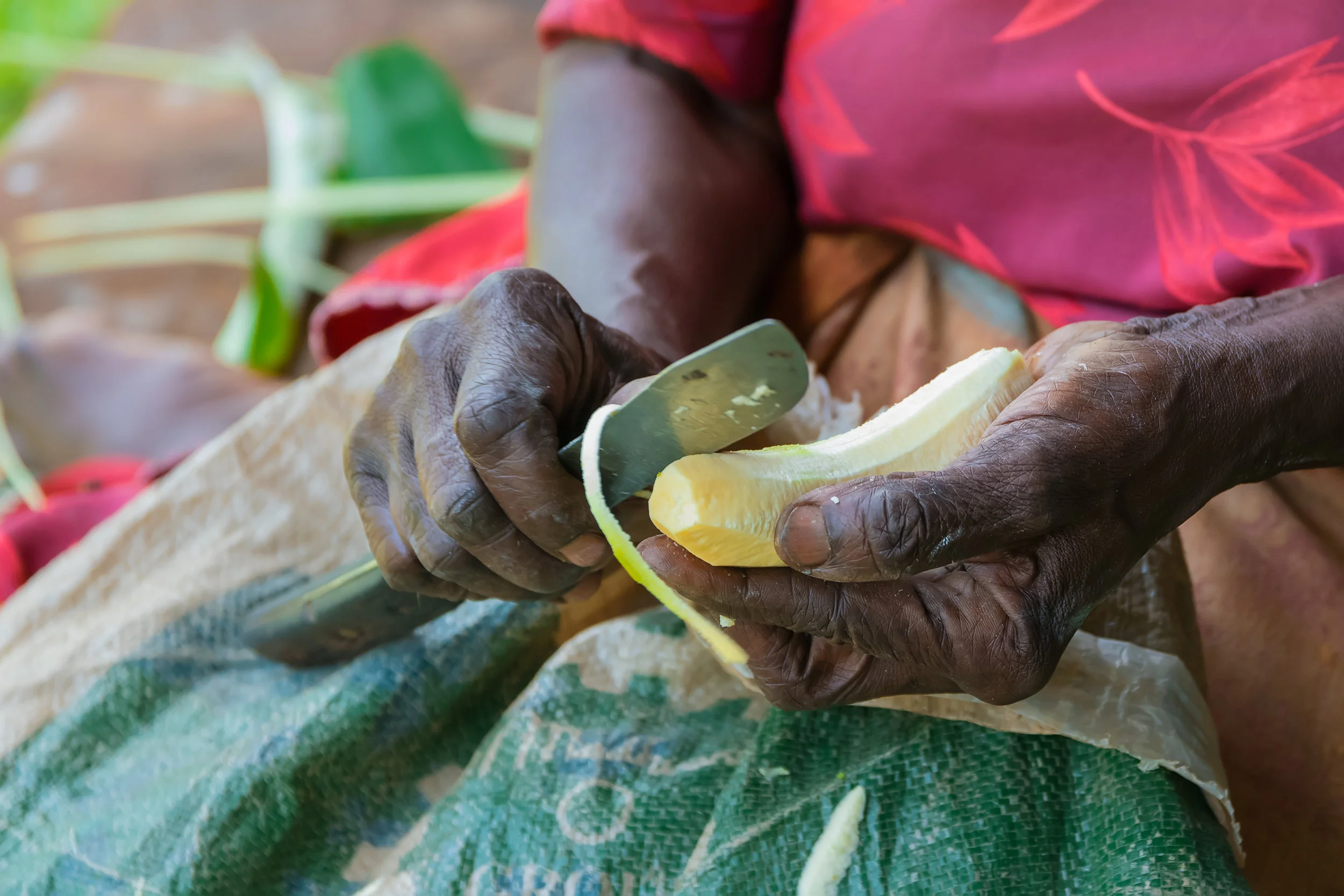 Preparazione del platano per la cottura