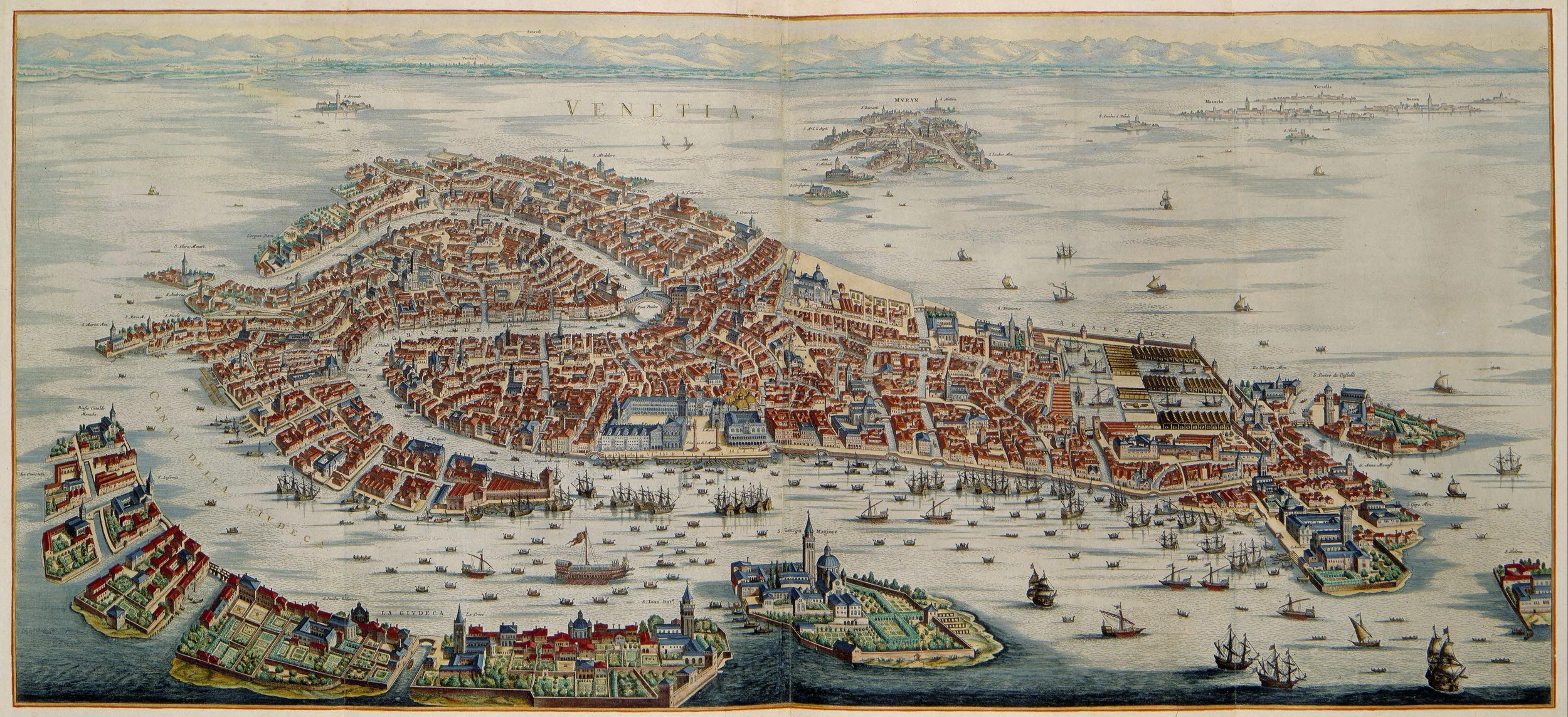 Mappa di Venezia di Joan Blaeu (XVII secolo)