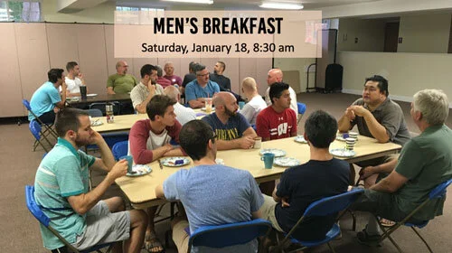 Men invited to breakfast at the church on Saturday, January 18, 2020