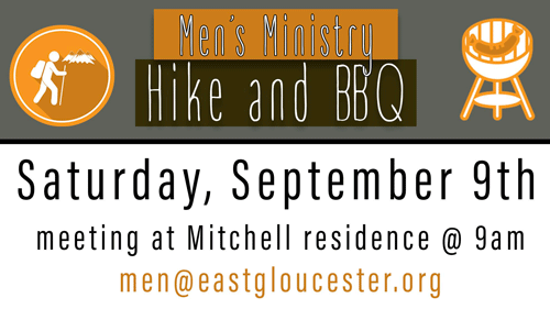September 9 Men's Hike &amp; BBQ