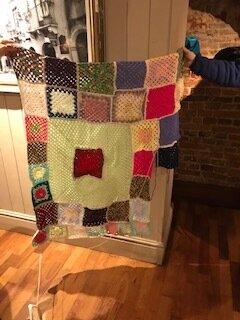 The combined efforts of the crochet group.