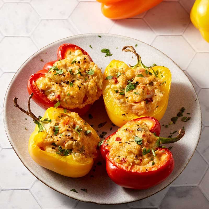 Spicy Shrimp Stuffed Bell Peppers