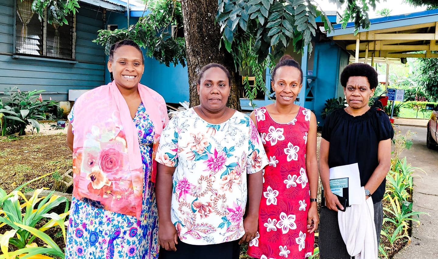 VBRC met with the National Advisory Board (NAB) Secretariat team this week to develop a mutual understanding of their work in climate change and disaster risk reduction, and explore opportunities for partnership and collaboration. Pictured from left to right: Cynthy Hosea (Information Management Officer - NAB Secretariat), Florence Iautu (Acting Strategic Manager - NAB Secretariat), Dr. Rebecca Bogiri (National Manager, VBRC), and Leana William (Multilateral Agreements Officer - NAB Secretariat). #climatechange #DisasterRiskReduction #Vanuatu #partnership See less