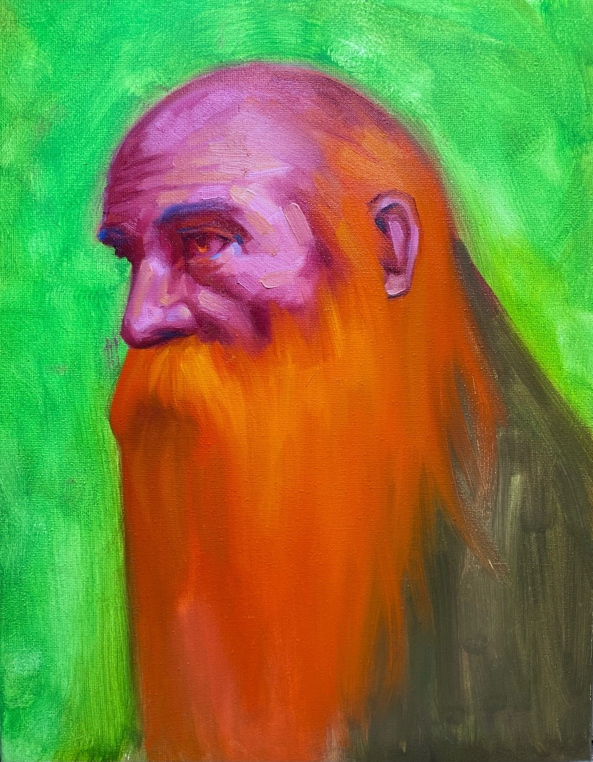 “Orange monk” oil on canvas 16x12” 2023 *sold*