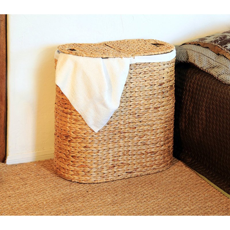 Details about   Oriental Furniture Rush Grass Laundry Basket 