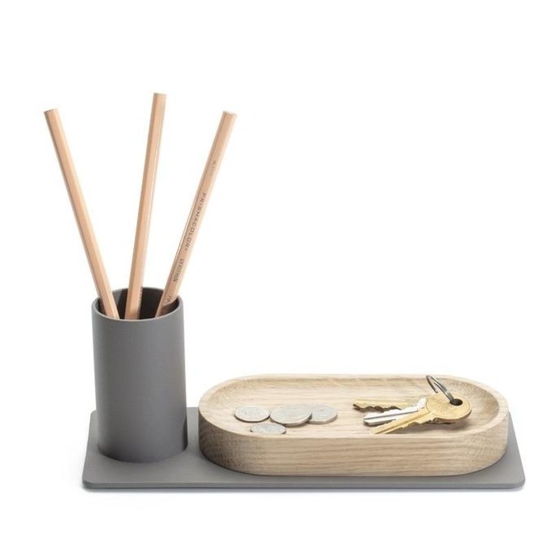 cody oak desk organizer