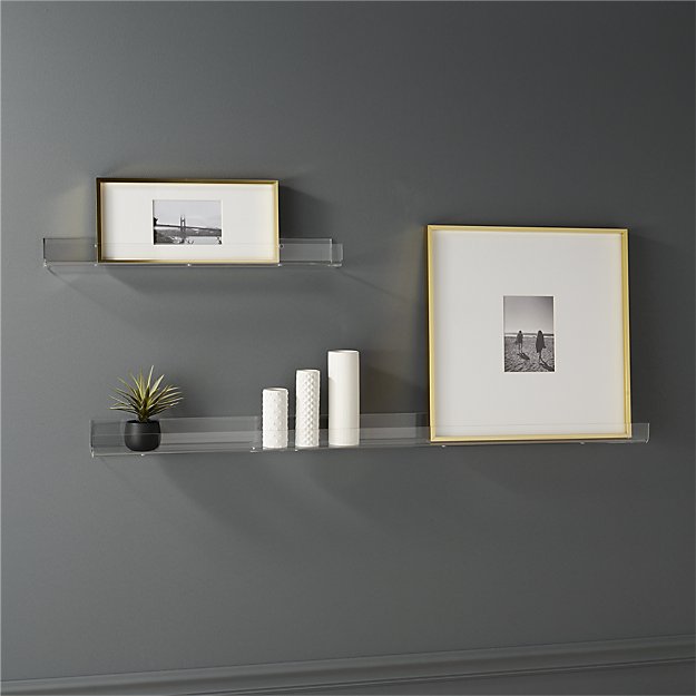 cb2 acrylic wall shelves