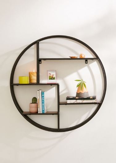 shelly round metal shelf