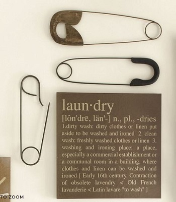 Laundry Safety Pin Plaques