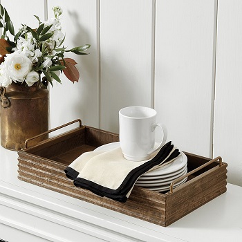 becca rustic wood tray