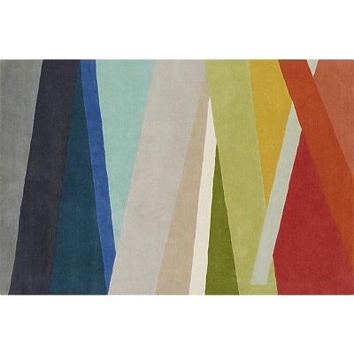 cb2 multi-striped rug