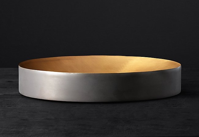 black &amp; brass vessel tray