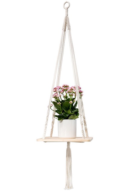 macrame hanging shelf