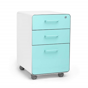 Poppin file cabinet in colors