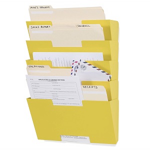 yellow steel file organizer