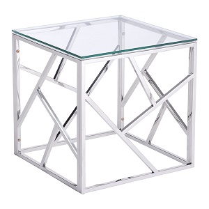 stainless cage side table