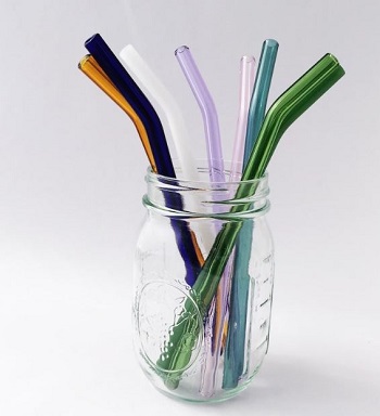 strawesome barely bent GLASS straws