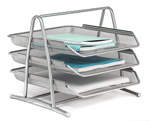 mesh 3-tiered desk tray