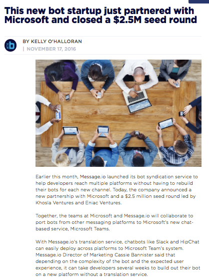I worked with Built in Austin a few times to feature Message.io in their news!