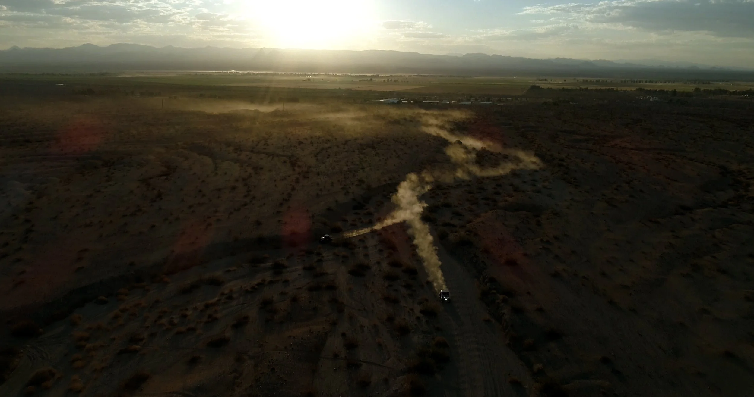  We liked the small vehicles with the large dust trail. Great opportunity for aerial shot.  Drone: Connor Barnes 