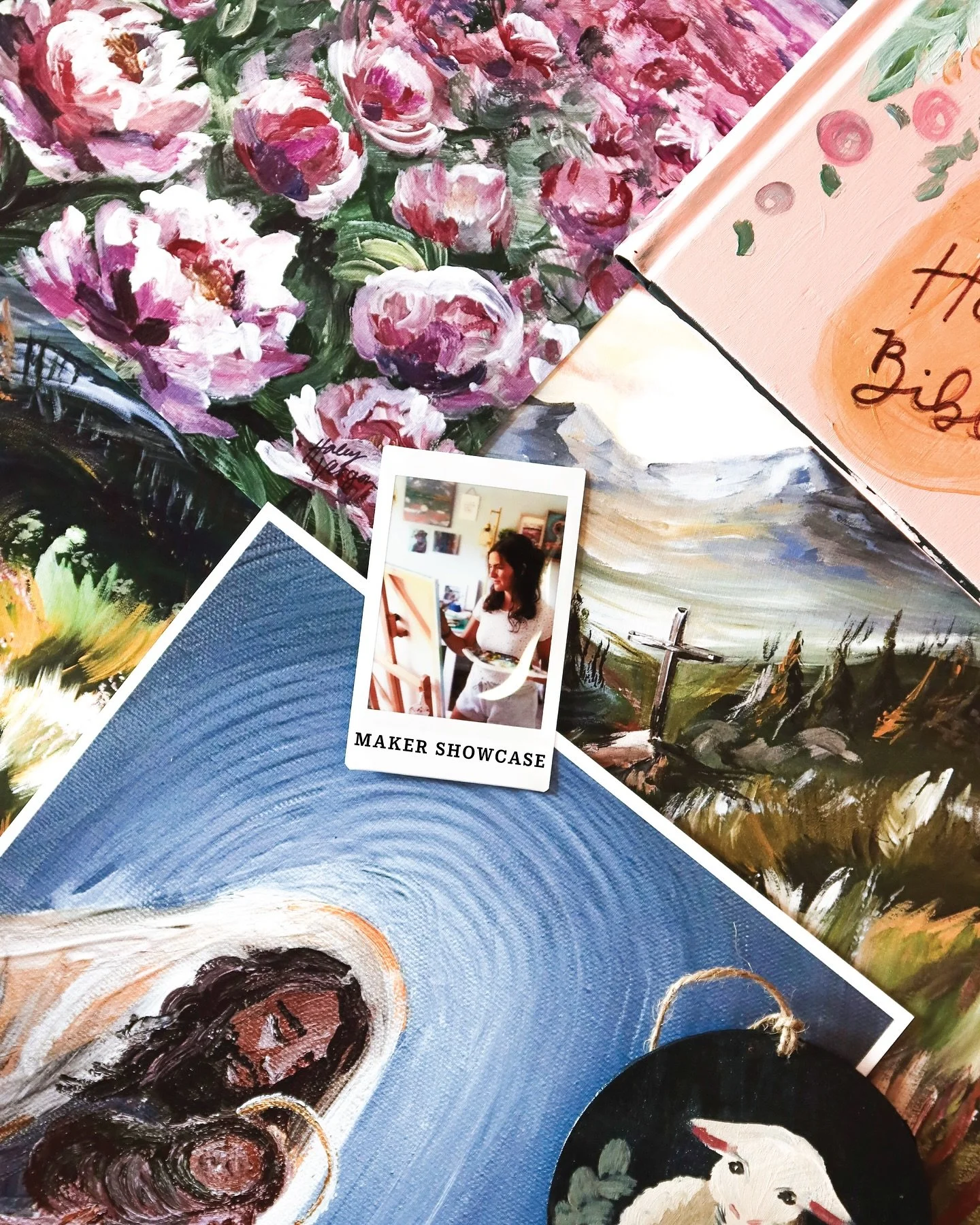 Maker Showcase! 

Our November Maker is: @lostandfound 🕊️

Haley is the artist behind The Lost &amp; Found Collection. This Saturday (November 15th from 10-2!) she will be painting live in the store! The art she creates is Christian focused and scri