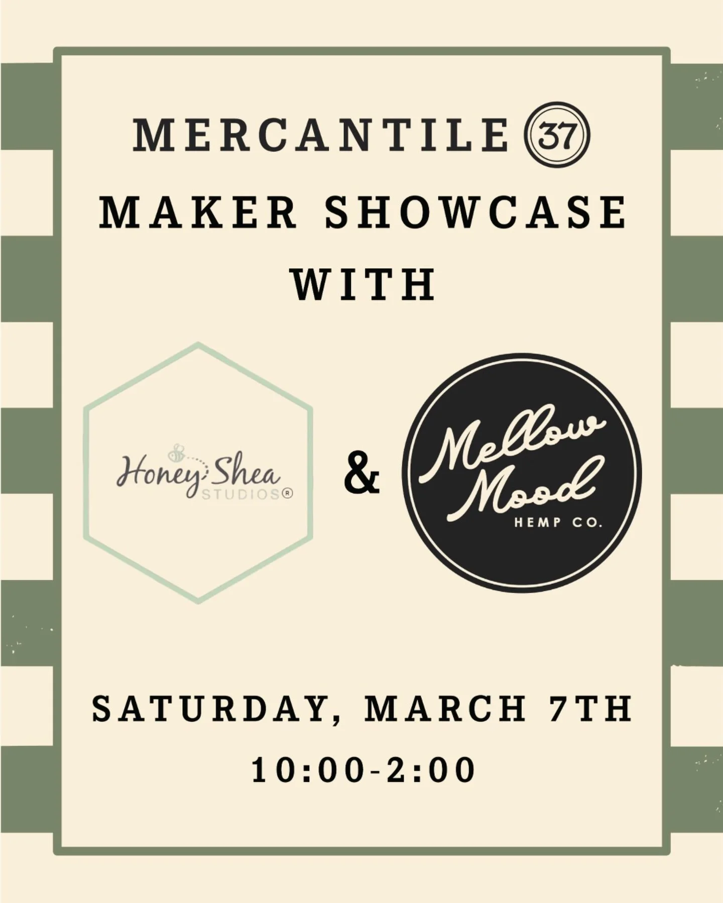 Our first Maker Showcases of the year! 

@honeysheastudios 🍯 &amp; @mellowmoodhempco 🌀

Honey Shea Studios will be showcasing her unending clasp-less jewelry! This exclusive service allows you to enjoy jewelry that seamlessly blends with your lifes