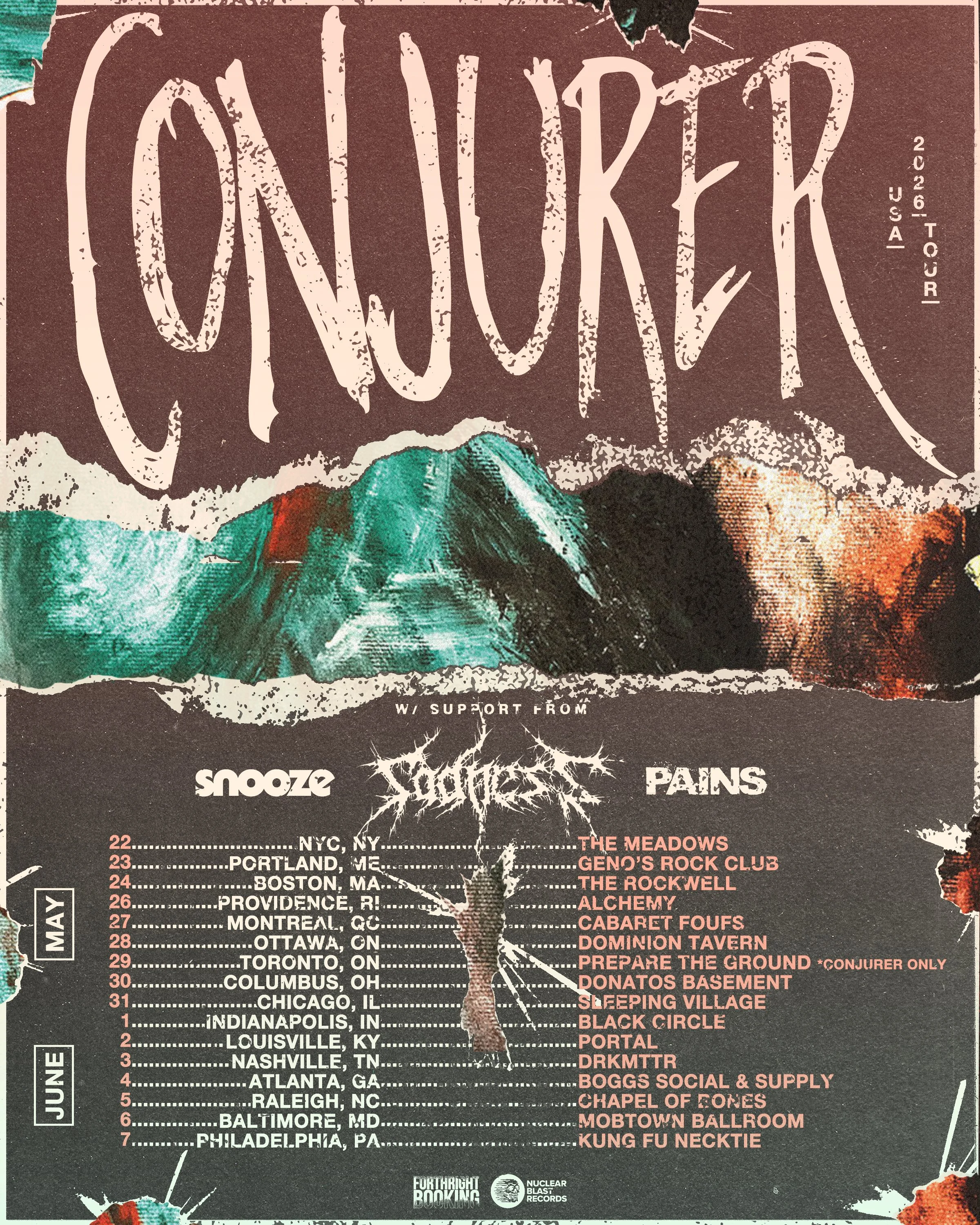 CONJURER w/ Snooze, Sadness, and Pains