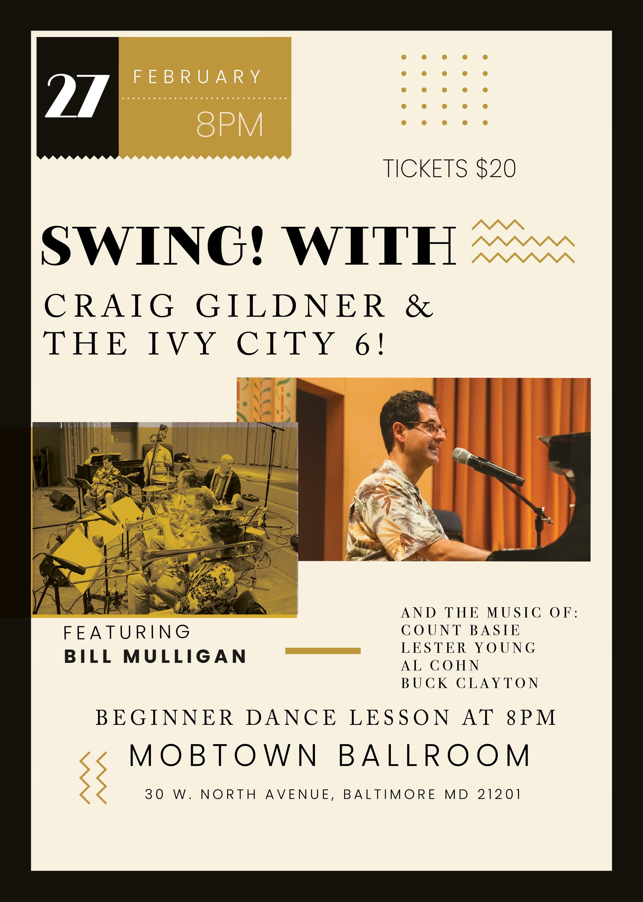 Friday Night Swing and Lindy Hop with the Ivy City ^!