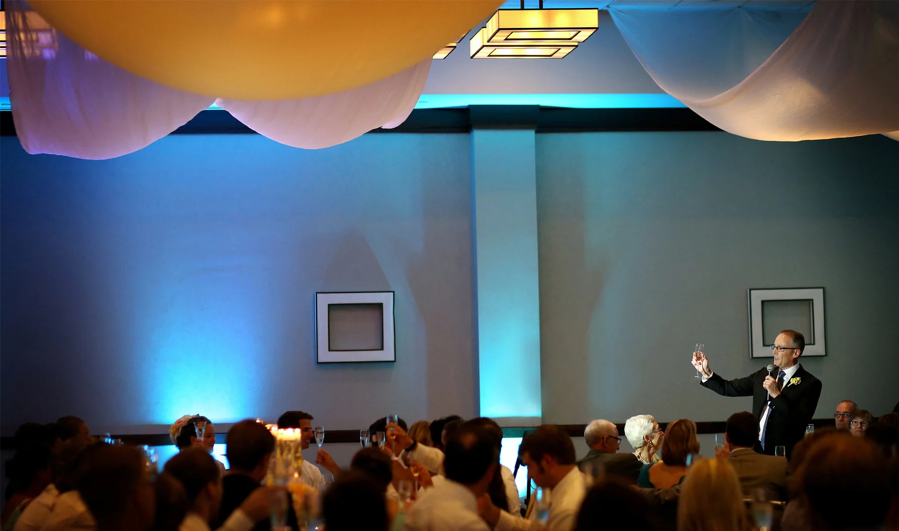 15-Minneapolis-Minnesota-Wedding-Photography-by-Vick-Photography-Edina-Westin-Hotel-Reception-Toasting-Grace-&-Nick.jpg