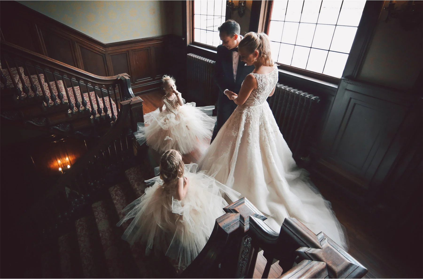 05-Minneapolis-Wedding-Photography-by-Vick-Semple-Mansion-Stairs-Flower-Girls-Abby-and-Jason.jpg