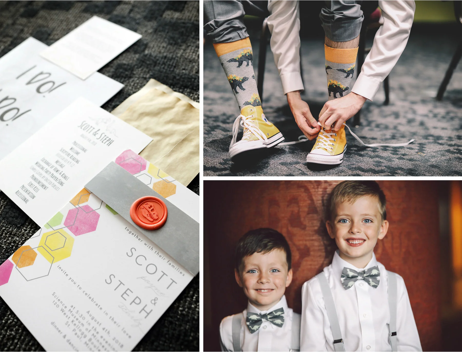 02-St-Paul-Minnesota-Wedding-Photography-by-Vick-Photography-Science-Museum-Dinosaur-Wedding-Dino-Socks-Dinosaur-Invitations-Dino-Bow-Ties-Stephanie-and-Scott.jpg