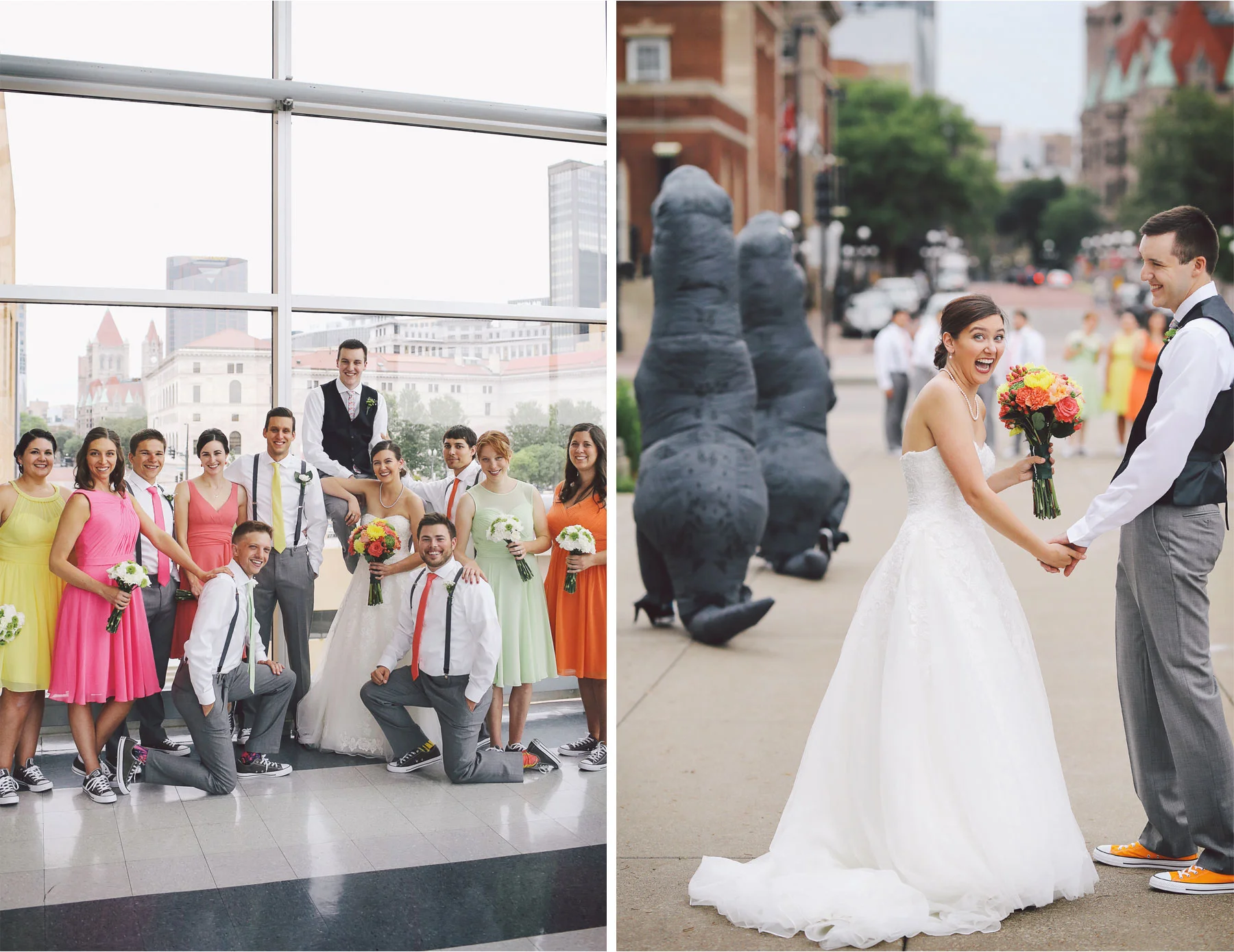 07-St-Paul-Minnesota-Wedding-Photography-by-Vick-Photography-Science-Museum-Dinosaur-Wedding-Group-Wedding-Party-Stephanie-and-Scott.jpg