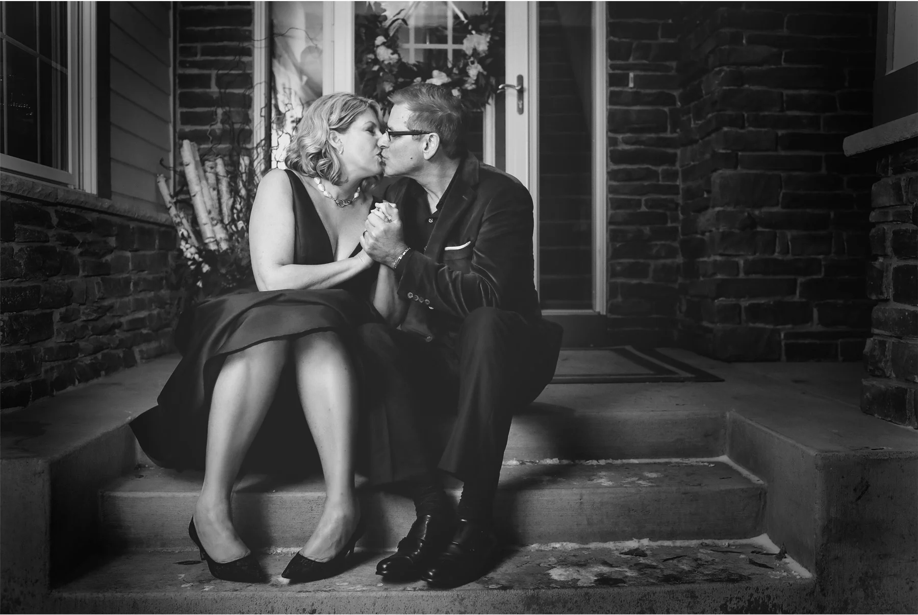 18-Minneapolis-Minnesota-Wedding-Photography-by-Vick-Photography-Home-Wedding-Bride-and-Groom-Front-Steps-Joan-and-Tim.jpg