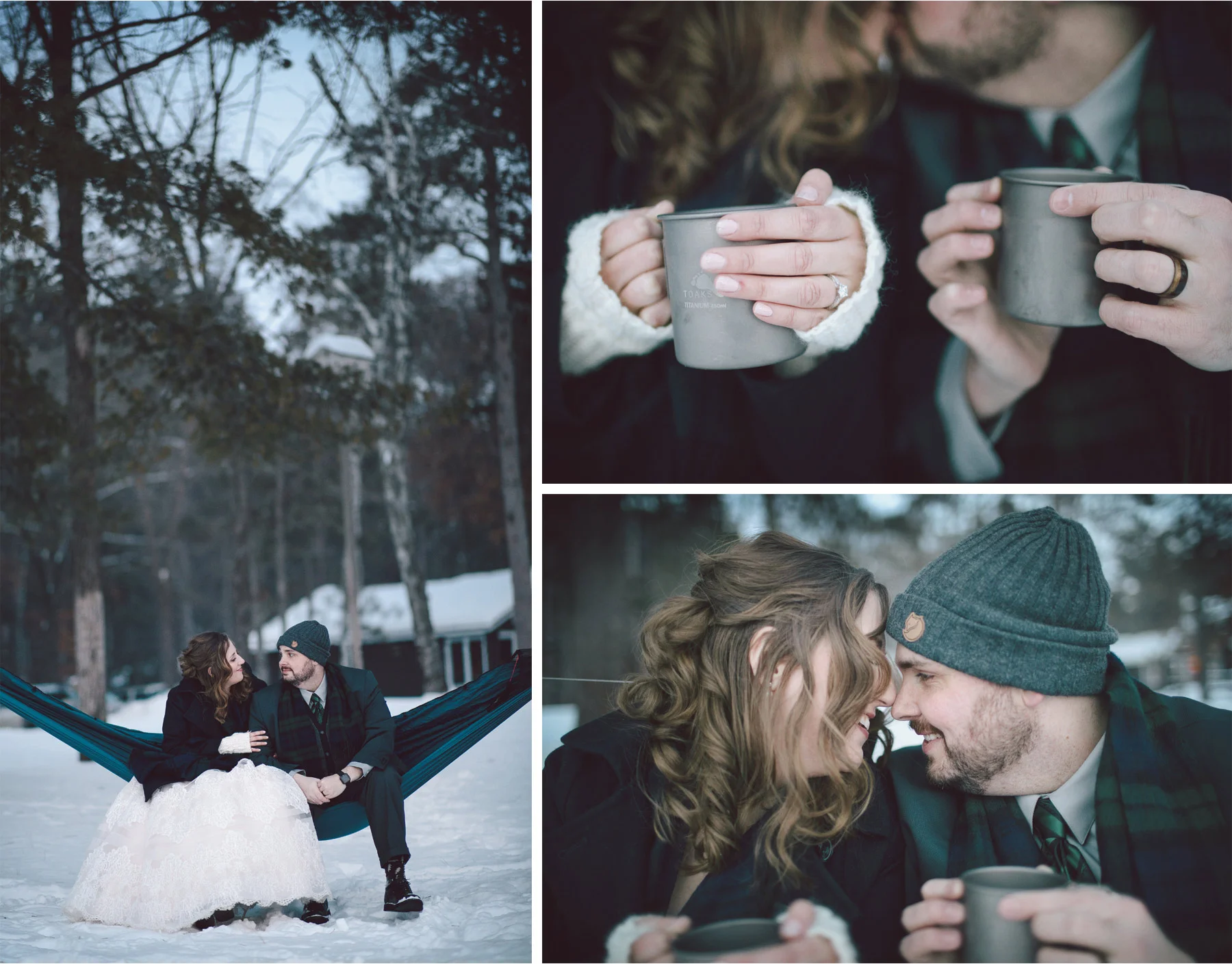 15-Brainerd-Minnesota-Wedding-by-Andrew-Vick-Photography-Nisswa-Grandview-Lodge-Winter-Scarf-Plaid-Hammock-Mugs-Hot-Coco.jpg