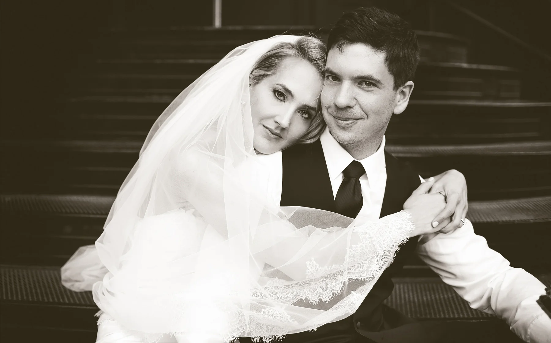 21-Saint-Paul-Minnesota-Wedding-Photographer-by-Andrew-Vick-Photography-Summer-Bride-Groom-Embrace-Romance-Veil-Lace-Sepia-Laura-and-Tim.jpg