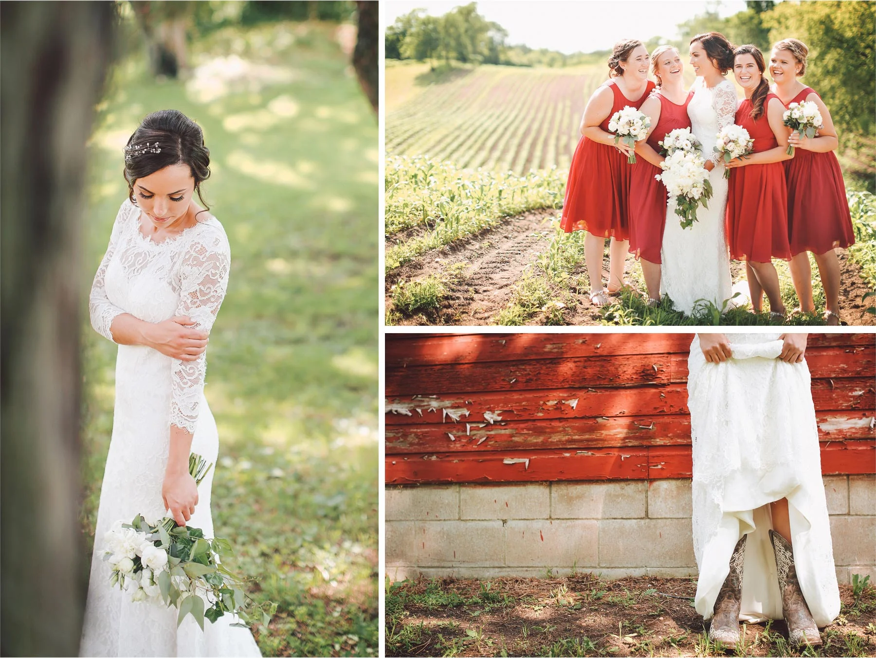 05-South-Haven-Minnesota-Wedding-Photographer-by-Andrew-Vick-Photography-Summer-Tomala-Farm-Field-Bride-Bridemaids-Flowers-Lace-Dress-Cowboy-Boots-Vintage-Renee-and-Bobb.jpg