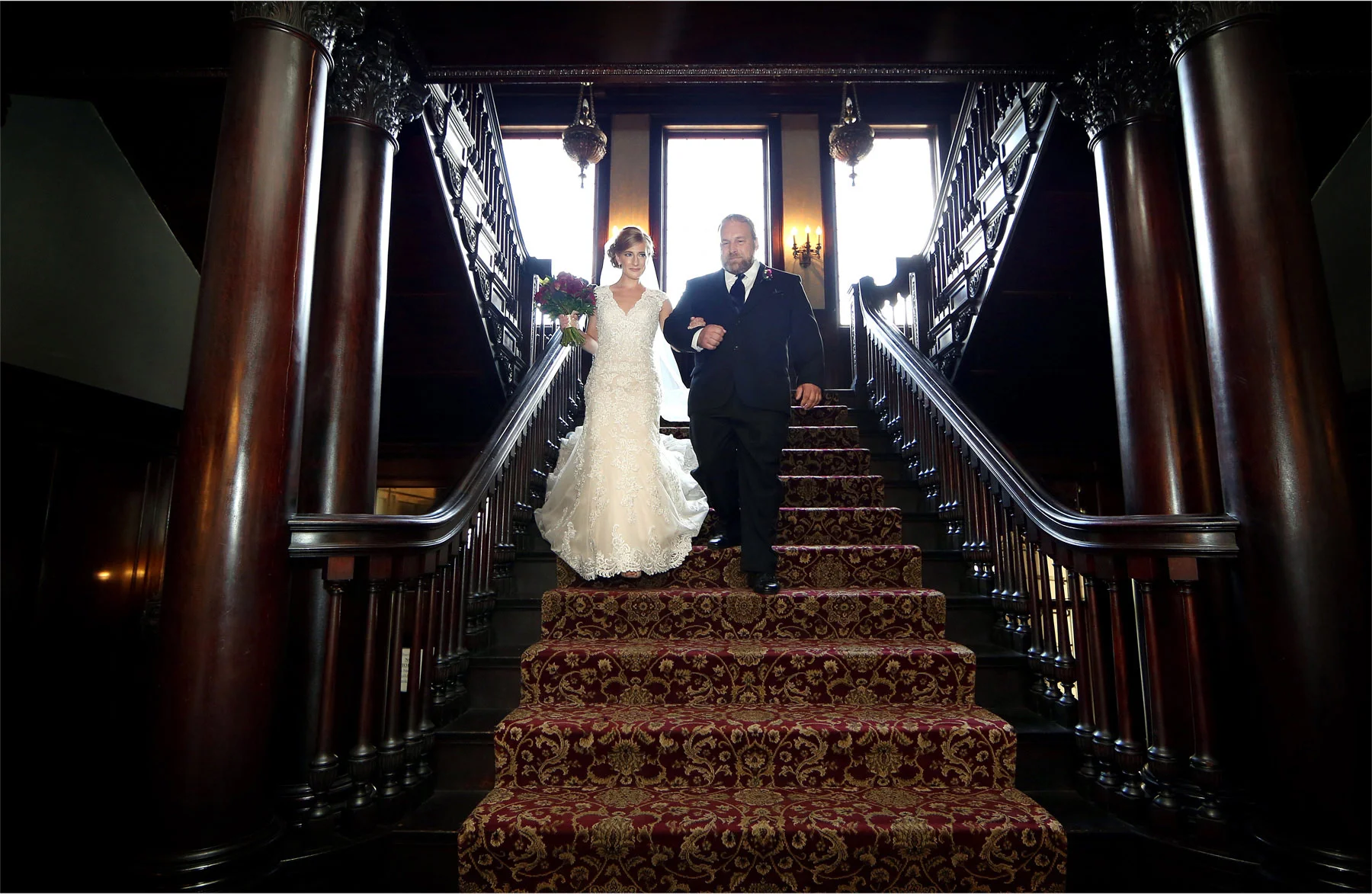 07-Minneapolis-Minnesota-Wedding-Photographer-by-Andrew-Vick-Photography-Summer-Semple-Mansion-Ceremony-Bride-Father-Parents-Entrance-Stephanie-and-Brady.jpg