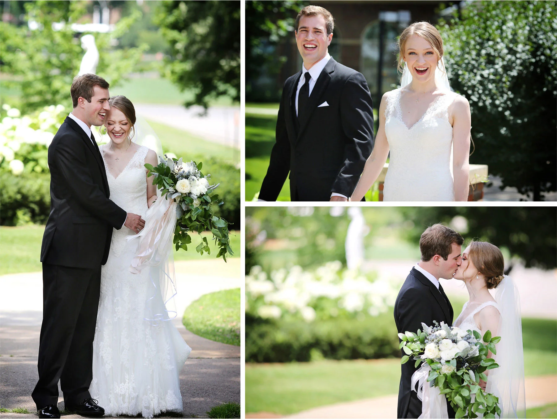 07-Edina-Minnesota-Wedding-Photographer-by-Andrew-Vick-Photography-Summer-Our-Lady-of-Grace-Catholic-Parish-Church-Bride-Groom-First-Look-Meeting-Kiss-Laughter-Embrace-Betsy-and-Jon.jpg