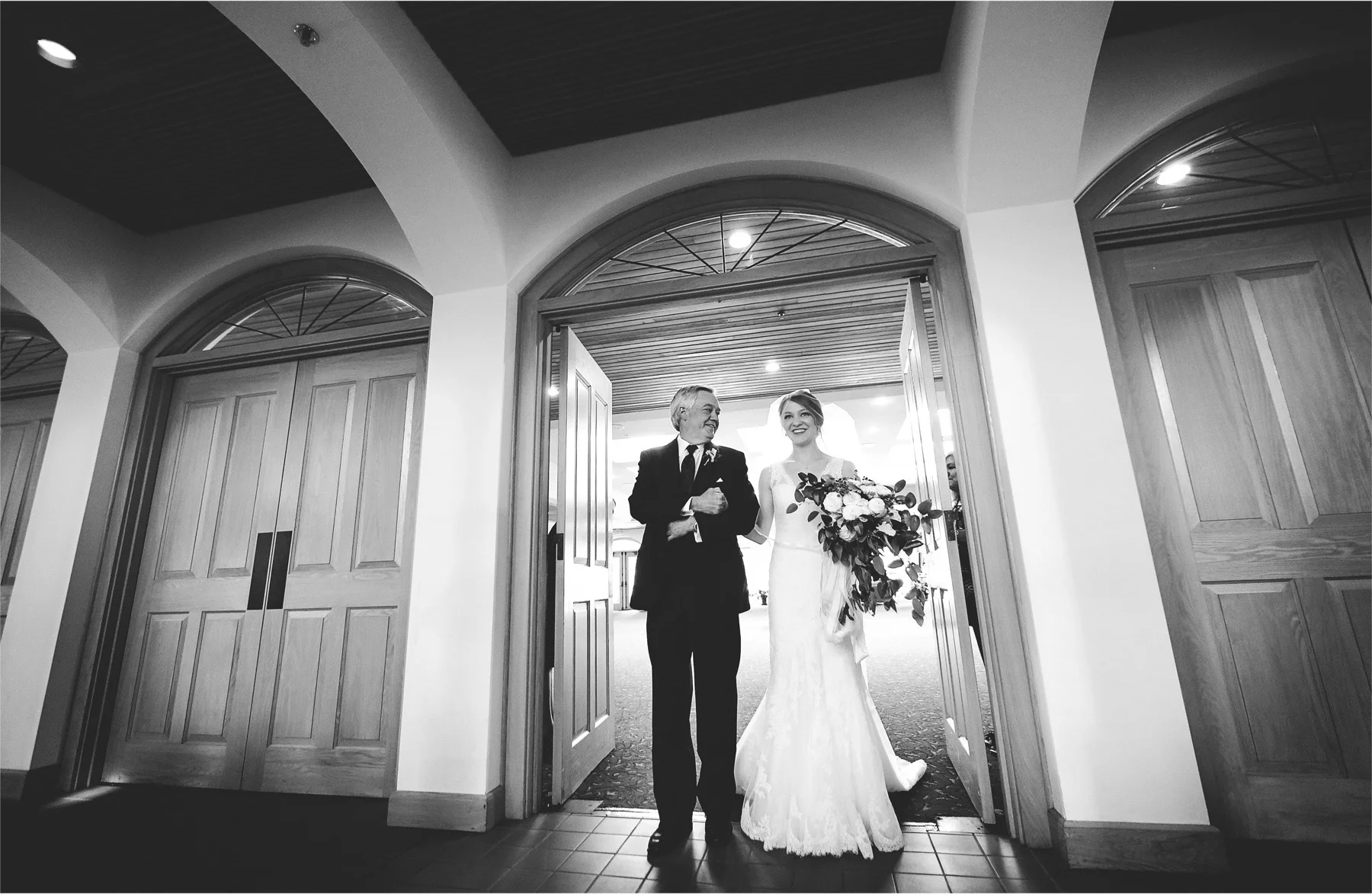15-Edina-Minnesota-Wedding-Photographer-by-Andrew-Vick-Photography-Summer-Our-Lady-of-Grace-Catholic-Parish-Church-Ceremony-Bride-Falther-Parents-Black-White-Betsy-and-Jon.jpg