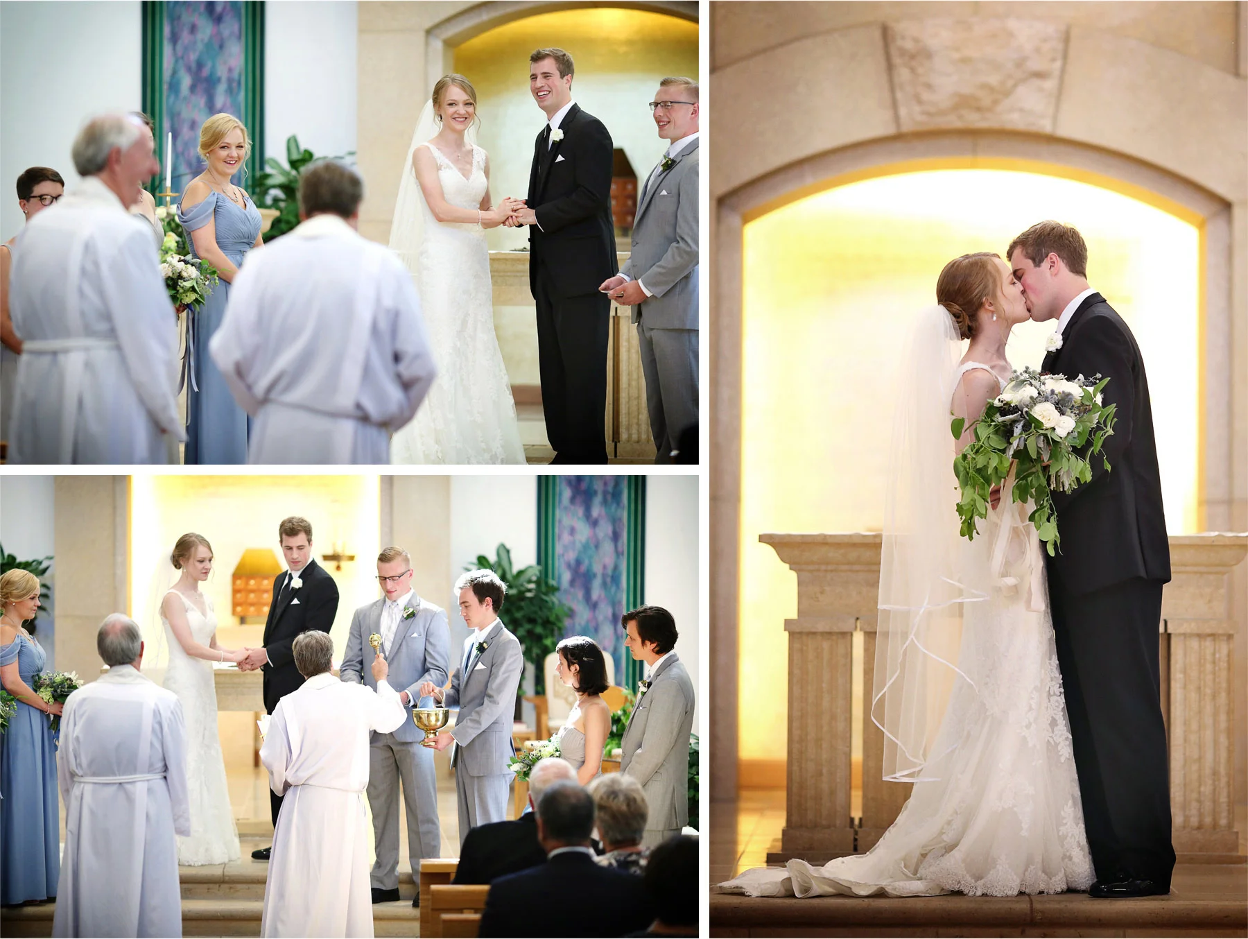16-Edina-Minnesota-Wedding-Photographer-by-Andrew-Vick-Photography-Summer-Our-Lady-of-Grace-Catholic-Parish-Church-Ceremony-Bride-Groom-Prayer-Kiss-Betsy-and-Jon.jpg