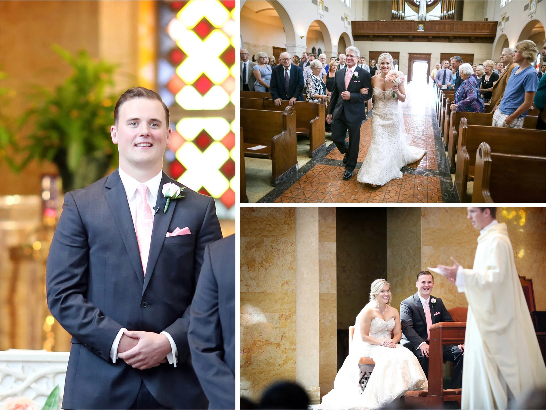 08-Duluth-Minnesota-Wedding-Photographer-by-Andrew-Vick-Photography-Summer-Cathedral-of-Our-Lady-of-the-Rosary-Church--Ceremony-Bride-Groom-Father-Parents-Aisle-Lindsey-and-Adam.jpg